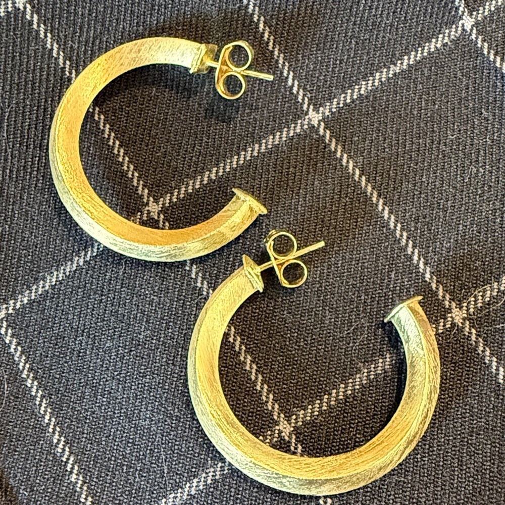 Sheila Fajl Matte Gold Hoop Earrings